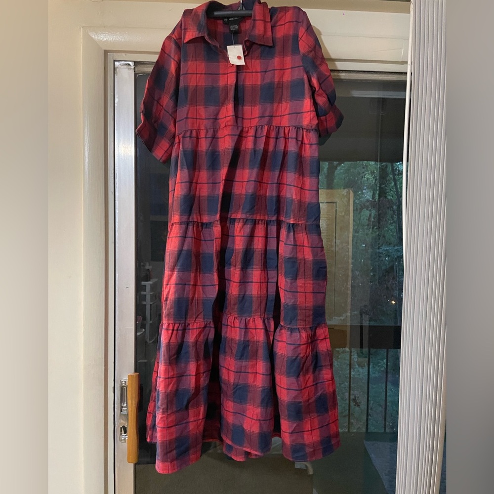 Plaid Red and Blue Kids Dress